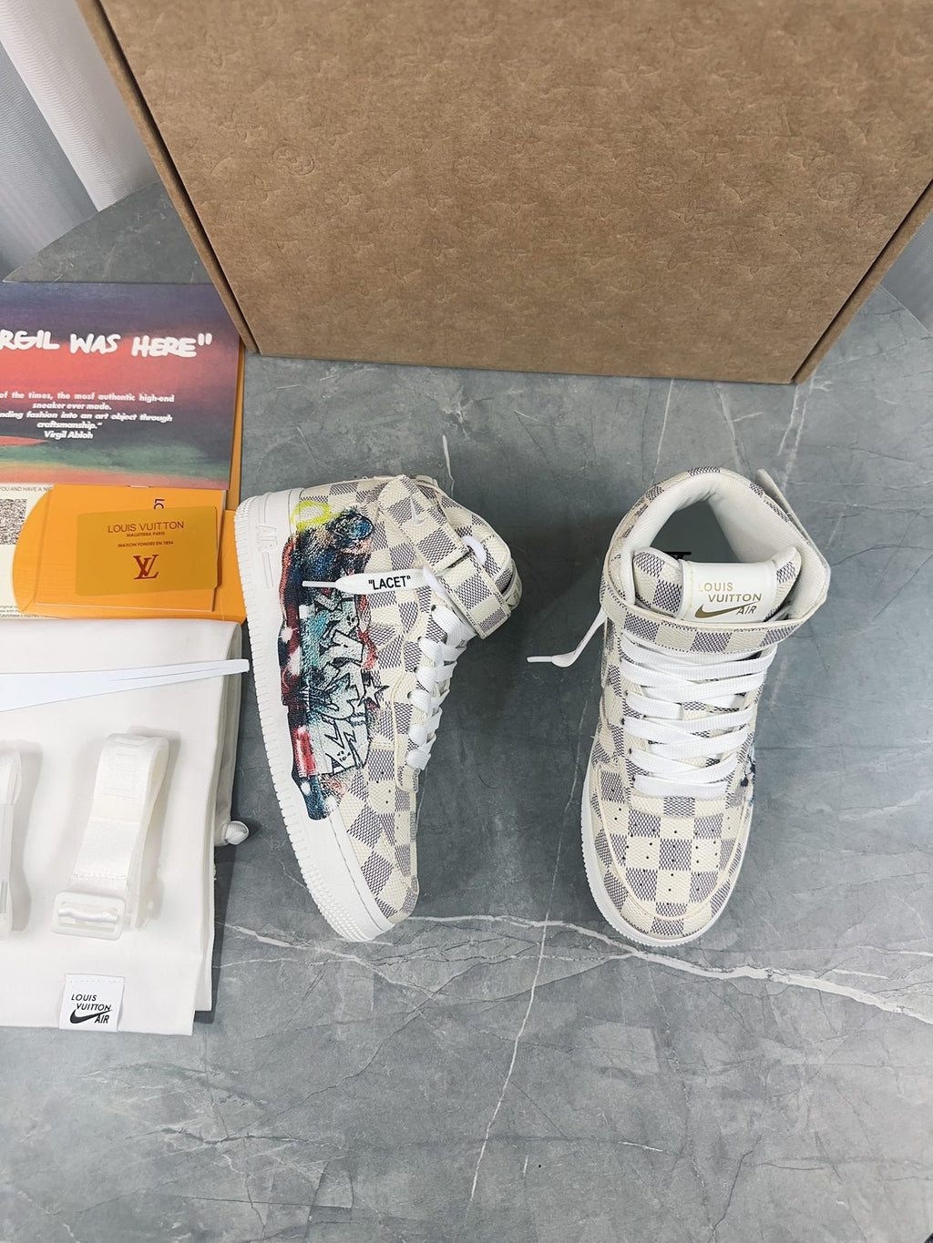 Louis Vuitton Rivoli High-Top Sneaker - Damier Azur Graffiti & Blue