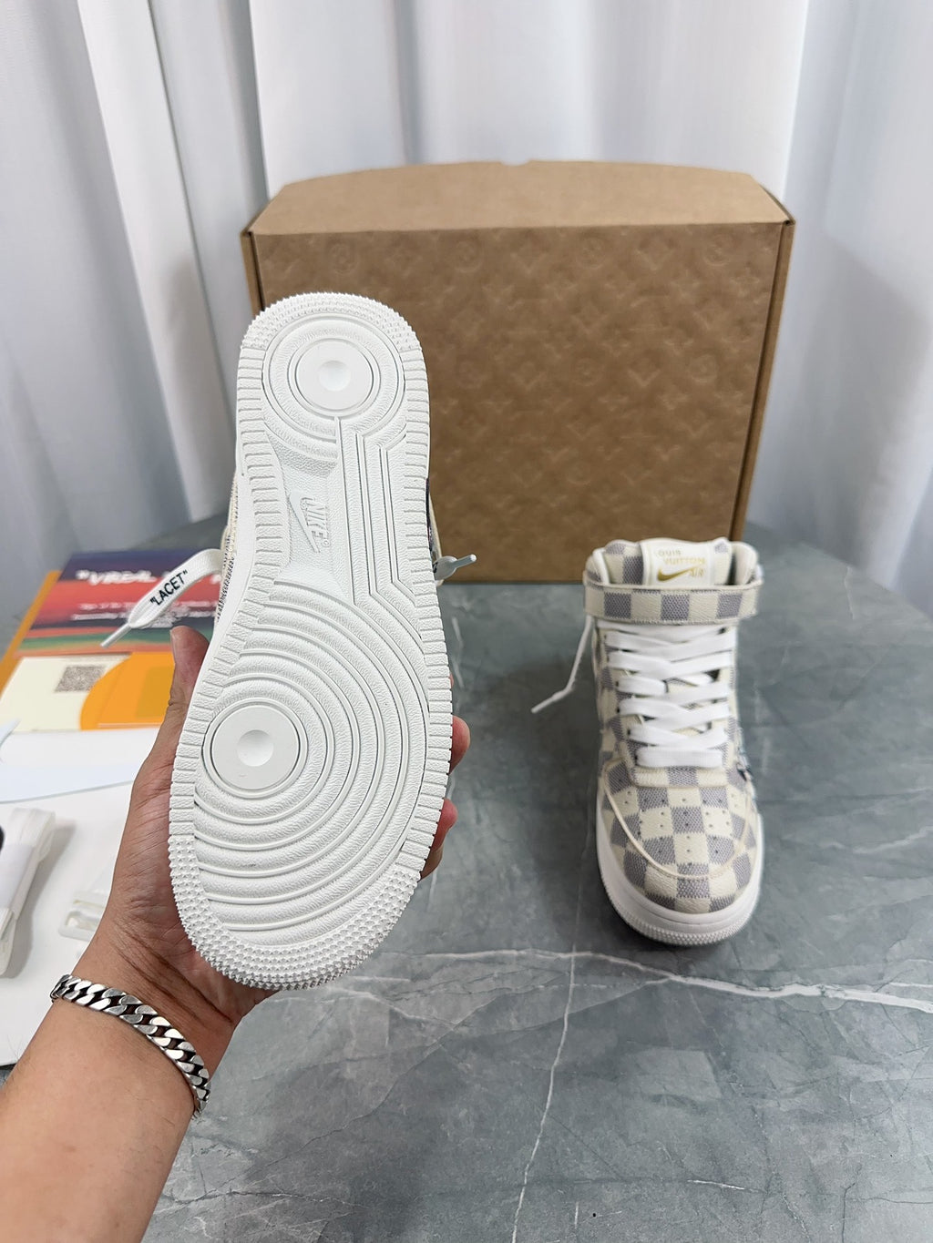 Louis Vuitton Rivoli High-Top Sneaker - Damier Azur Graffiti & Blue