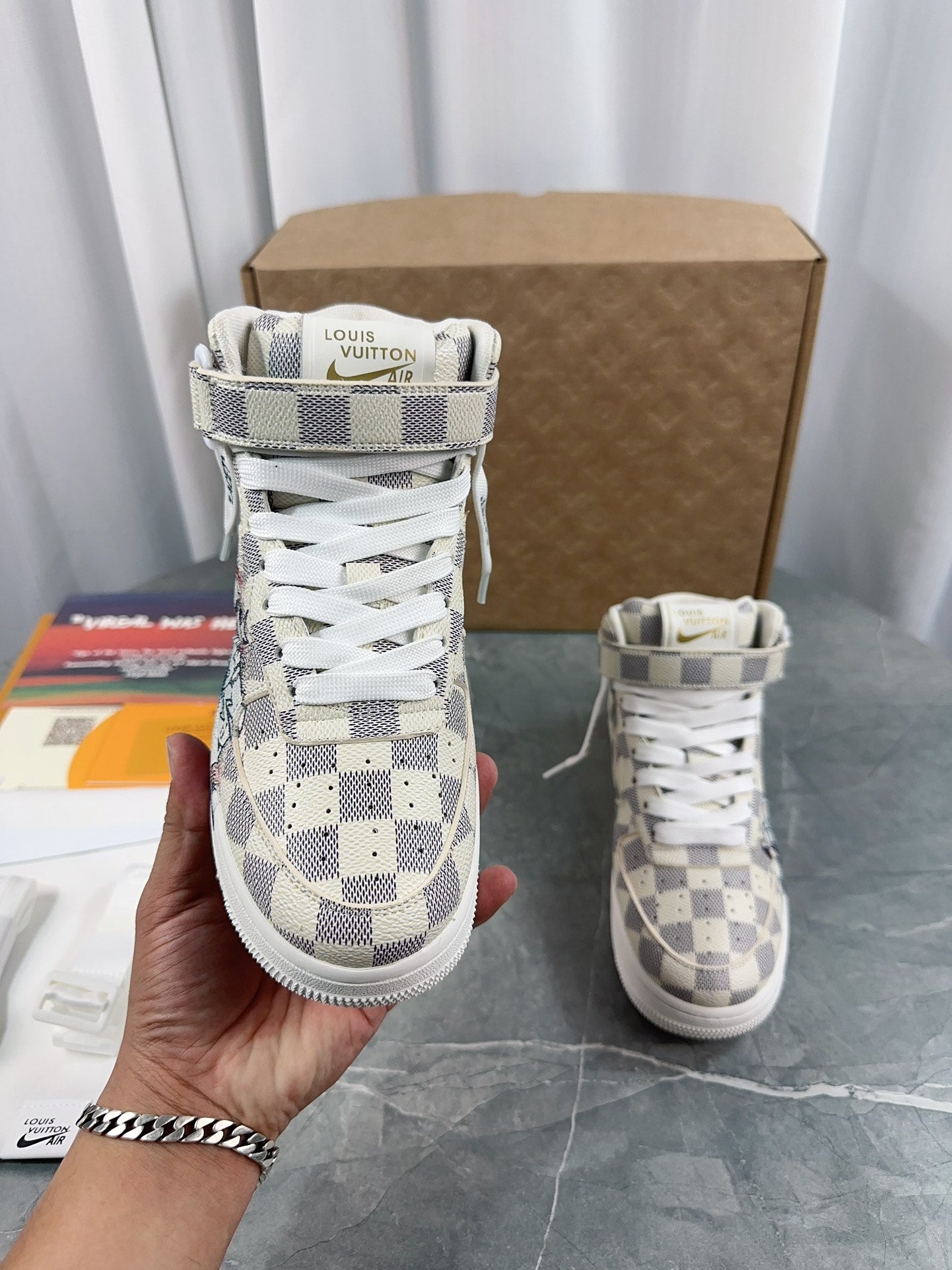 Louis Vuitton Rivoli High-Top Sneaker - Damier Azur Graffiti & Blue