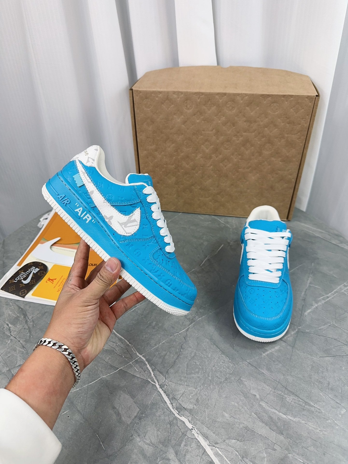 Nike x Louis Vuitton x Off-White Air Force 1 Low - University Blue "MCA Chicago"