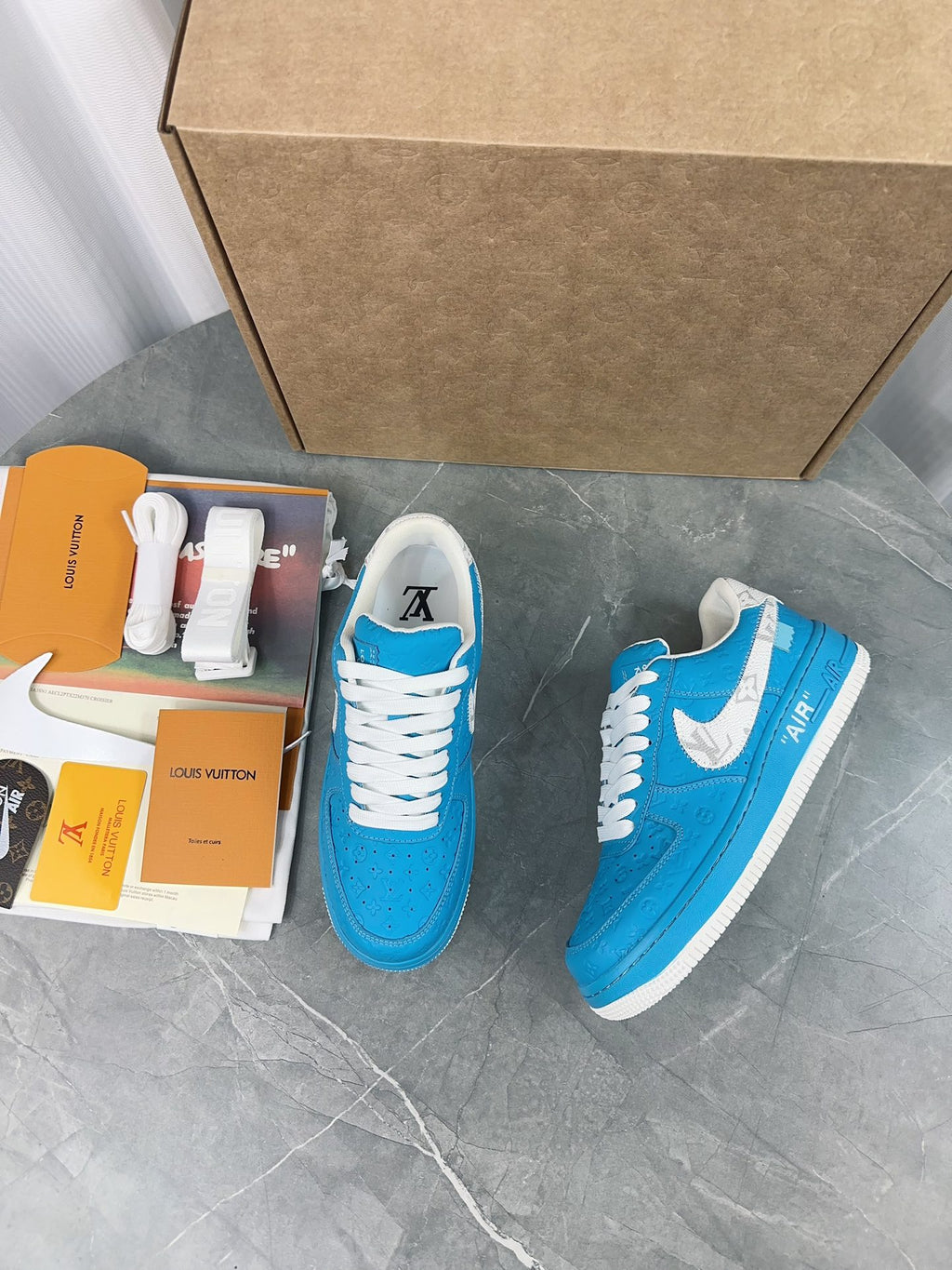 Nike x Louis Vuitton x Off-White Air Force 1 Low - University Blue "MCA Chicago"