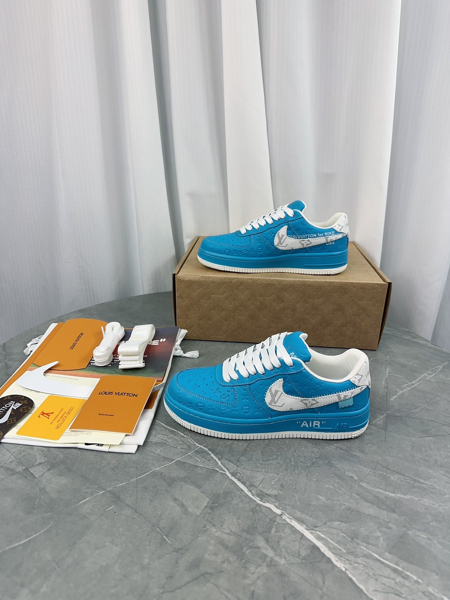 Nike x Louis Vuitton x Off-White Air Force 1 Low - University Blue "MCA Chicago"