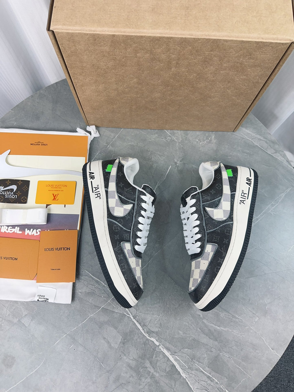 Louis Vuitton x Nike Air Force 1 Low - Black/White Damier Azur