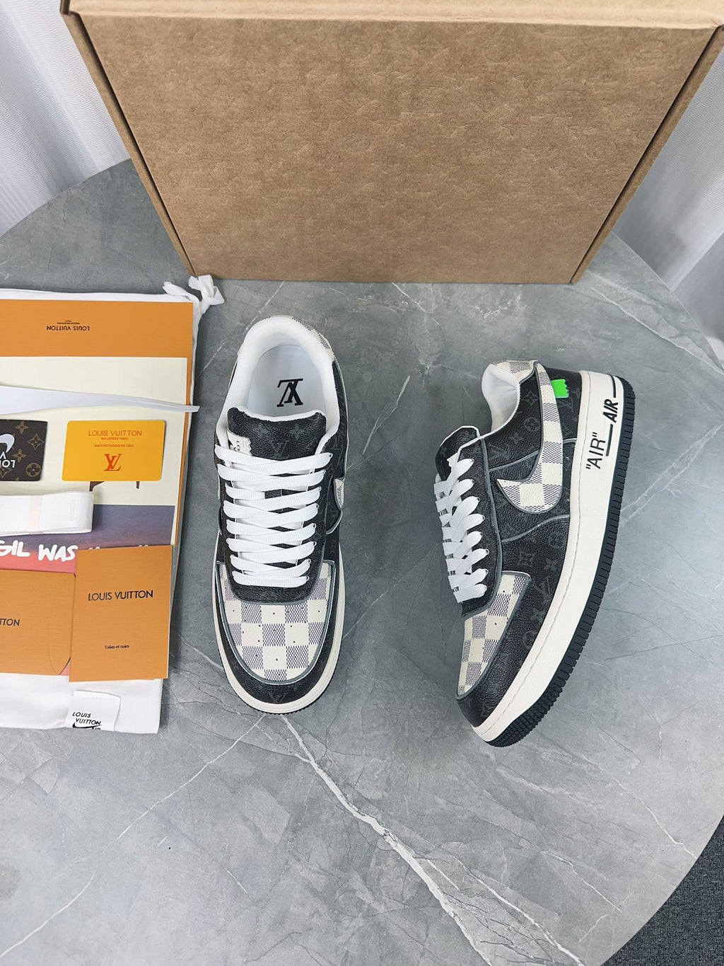 Louis Vuitton x Nike Air Force 1 Low - Black/White Damier Azur
