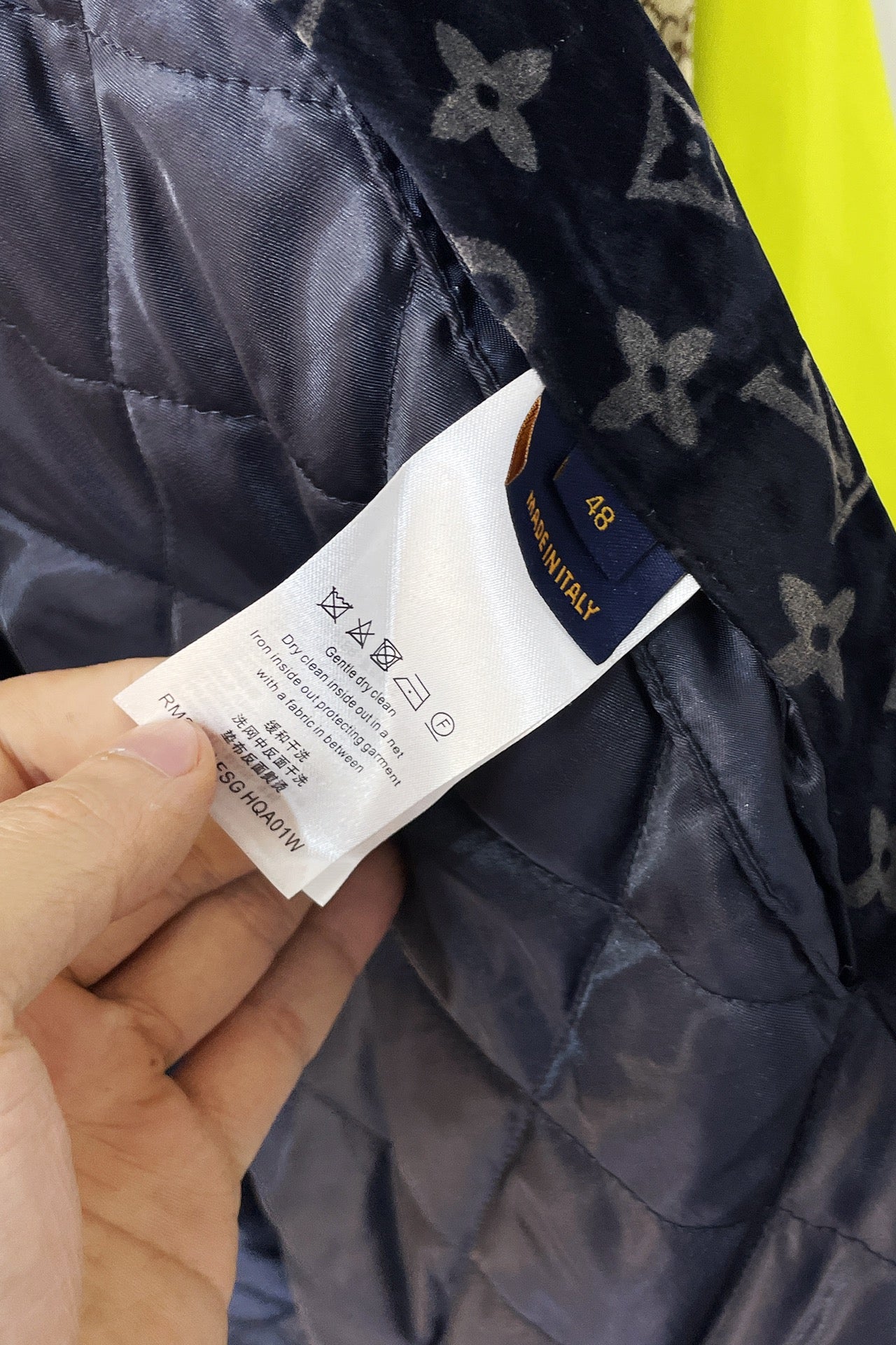 Louis Vuitton 2026 SS LV Monogram Velvet Bleached Jacket — Navy/Cream