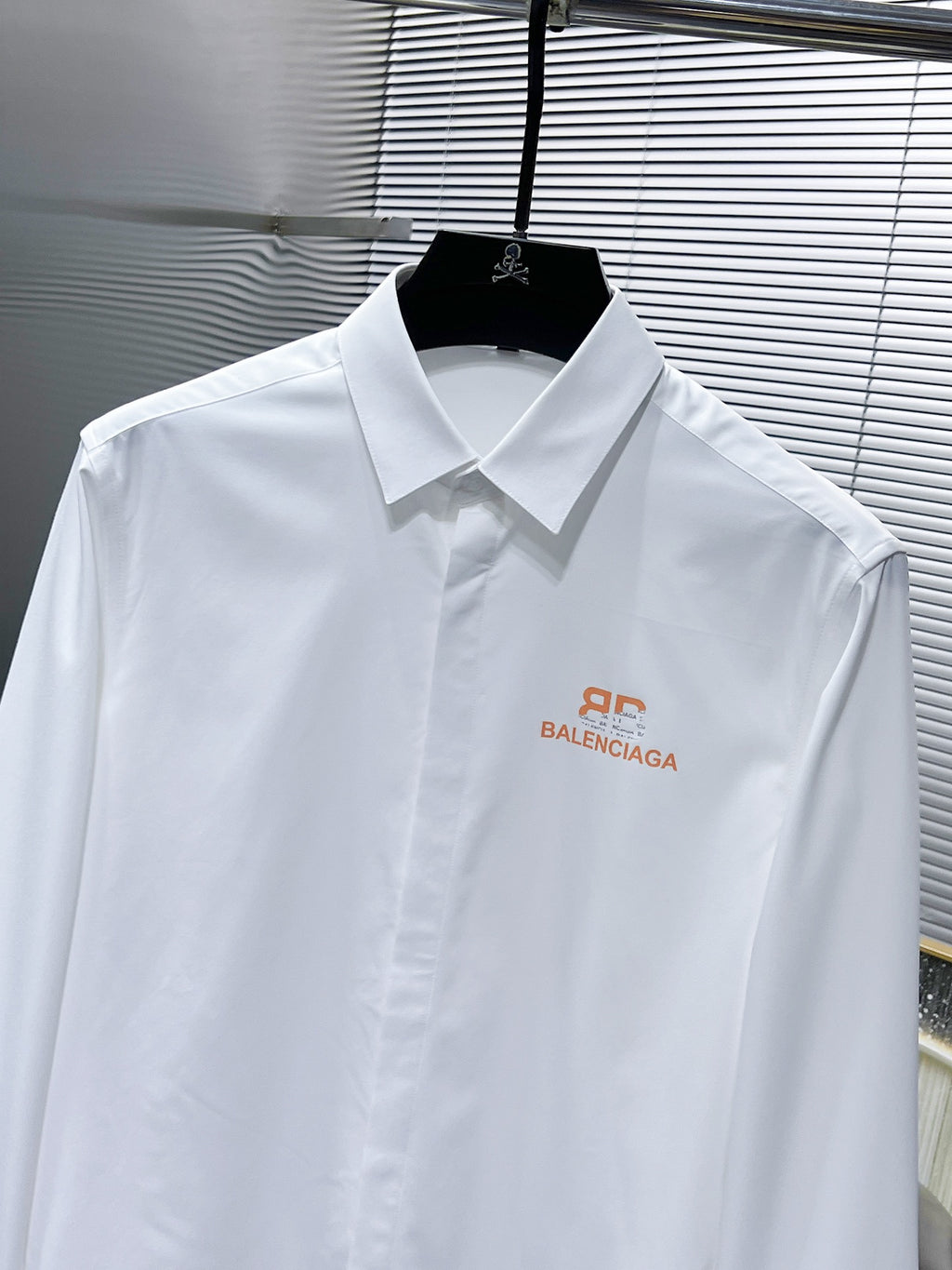 Balenciaga Logo Graphic Dress Shirt - White