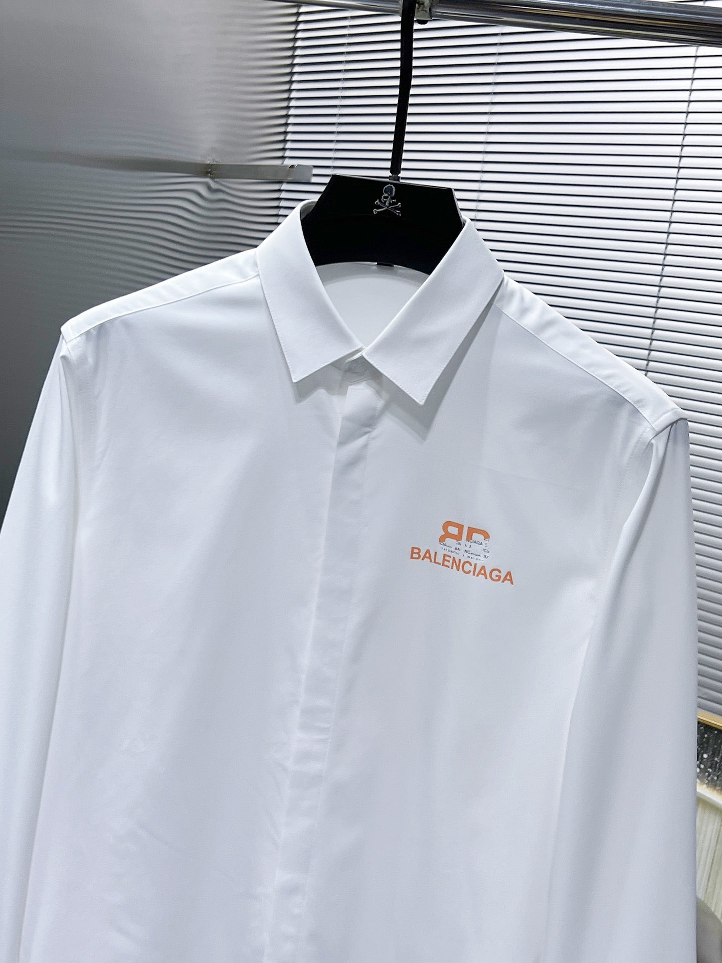 Balenciaga Logo Graphic Dress Shirt - White