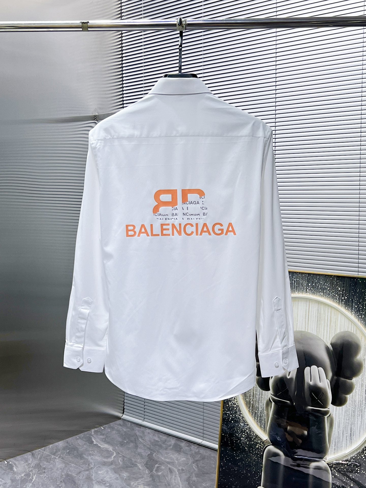 Balenciaga Logo Graphic Dress Shirt - White