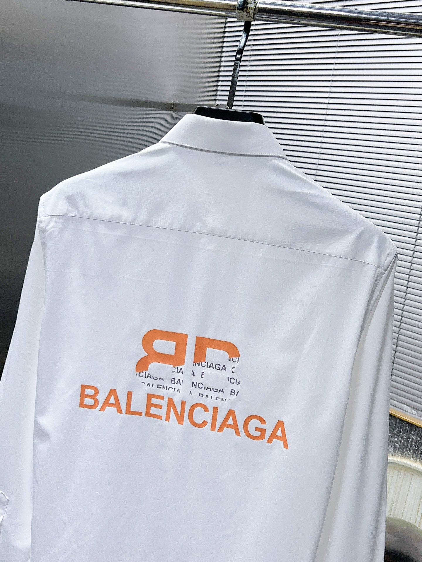 Balenciaga Logo Graphic Dress Shirt - White