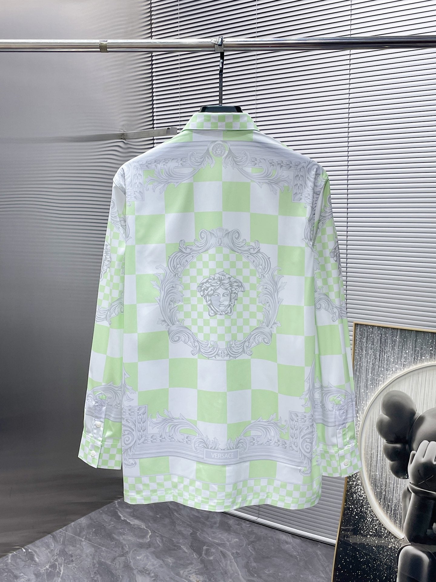 Versace Baroque Checkerboard Dress Shirt