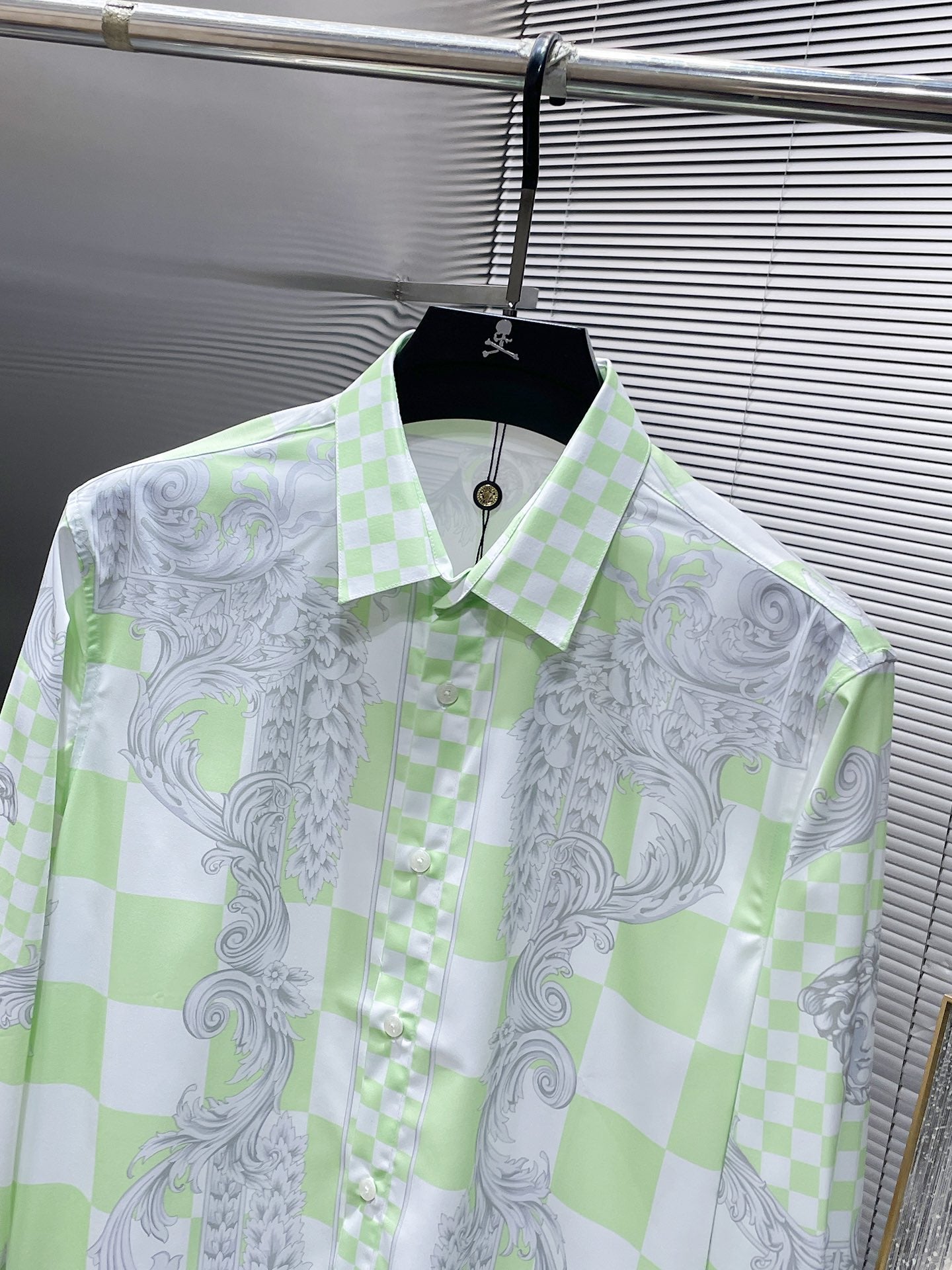 Versace Baroque Checkerboard Dress Shirt