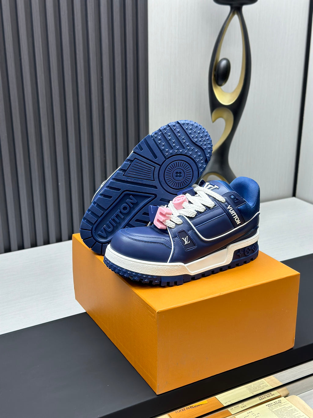 Louis Vuitton LV Trainer Sneakers - Navy & Pink