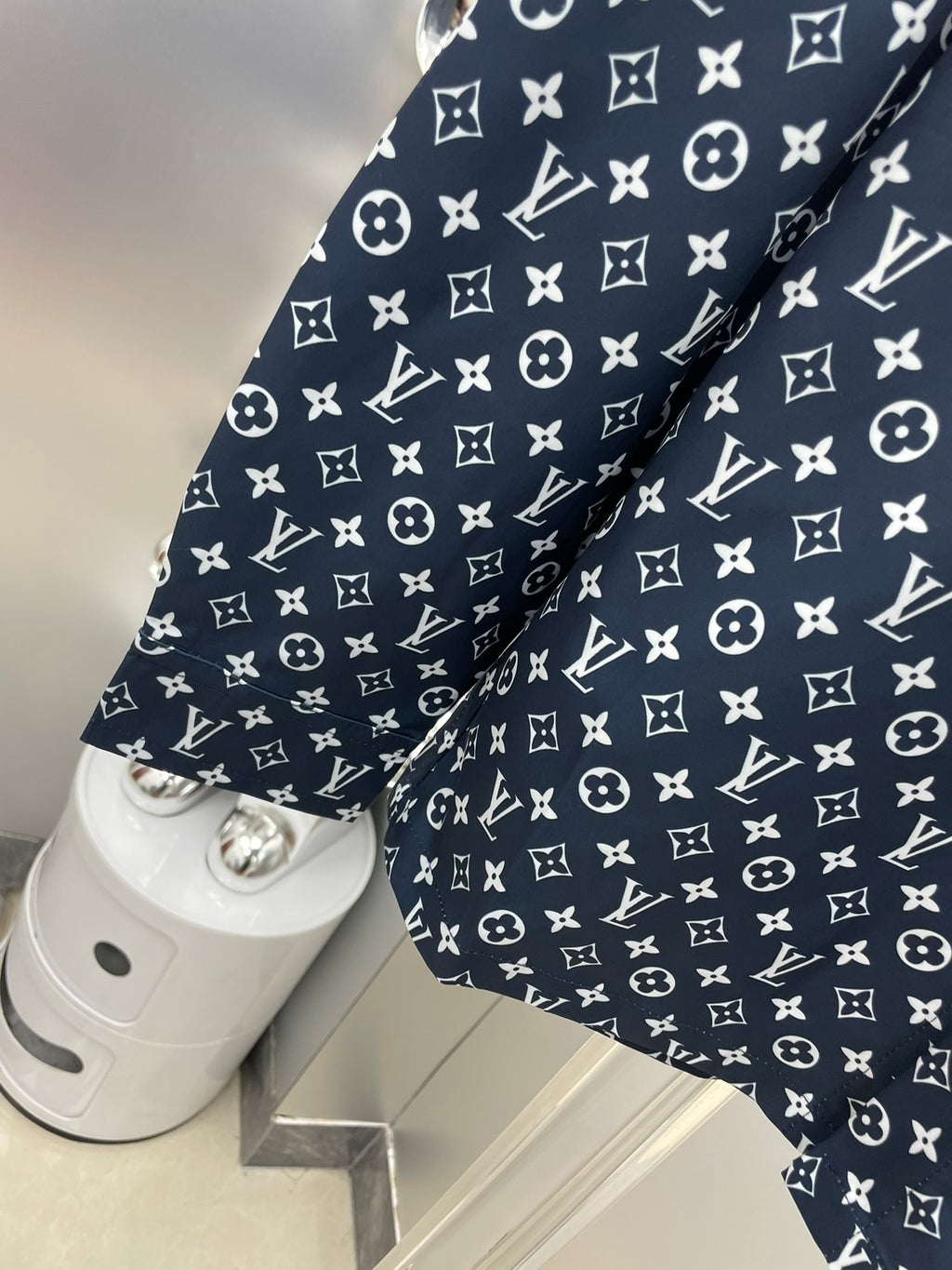 Louis Vuitton 2026 SS LV Monogram All-Over Print Long-Sleeve Shirt — Dark Navy