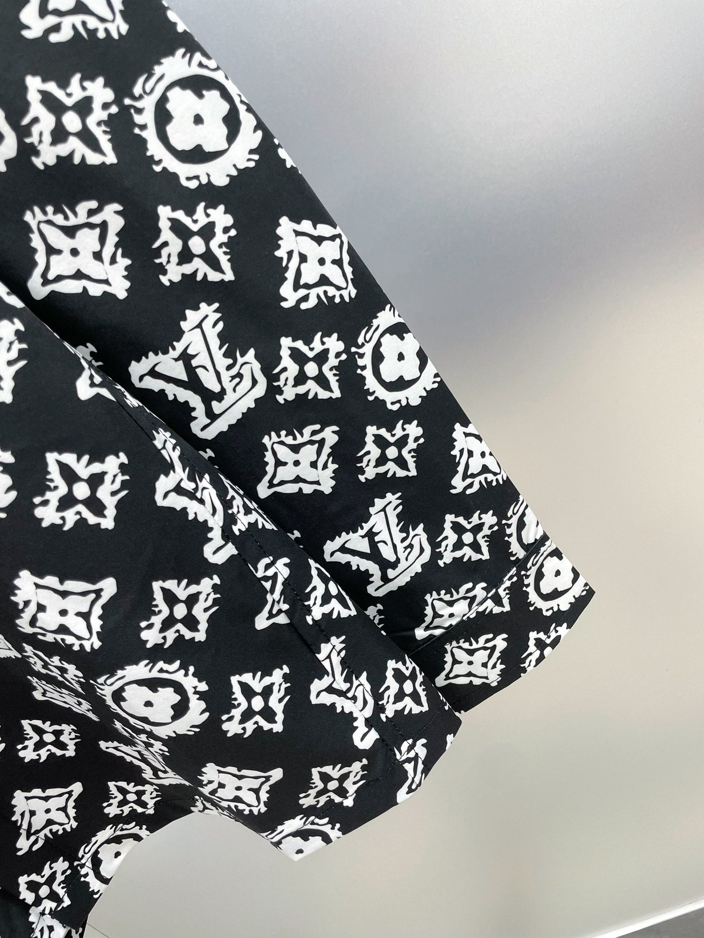 Louis Vuitton 2026 SS LV Monogram Graffiti All-Over Print Long-Sleeve Shirt — Black
