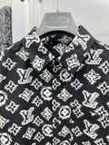 Louis Vuitton 2026 SS LV Monogram Graffiti All-Over Print Long-Sleeve Shirt — Black