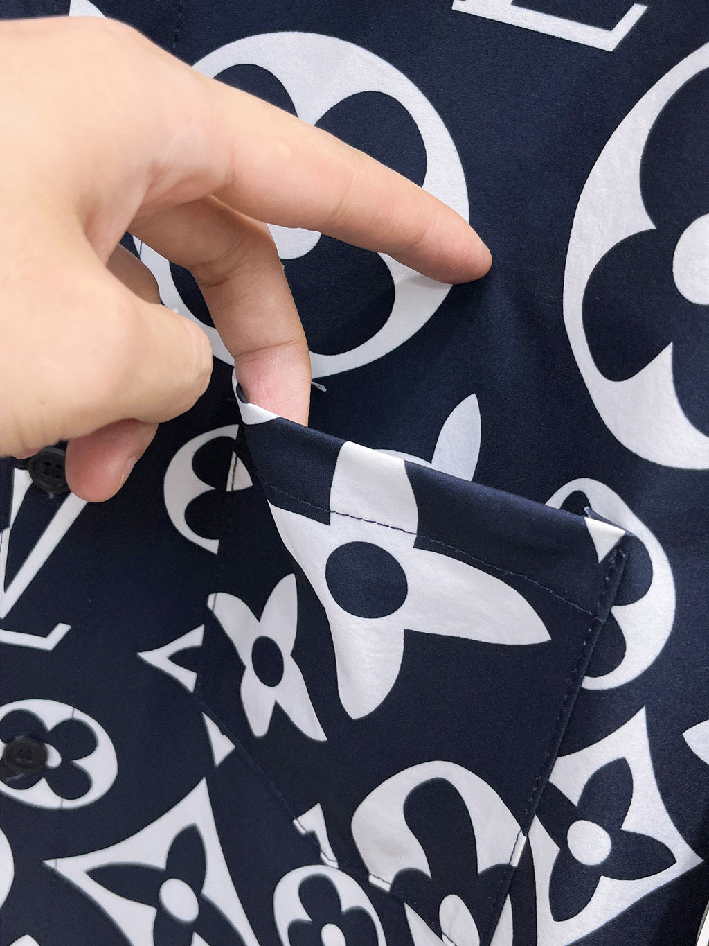 Louis Vuitton Navy Monogram Shirt