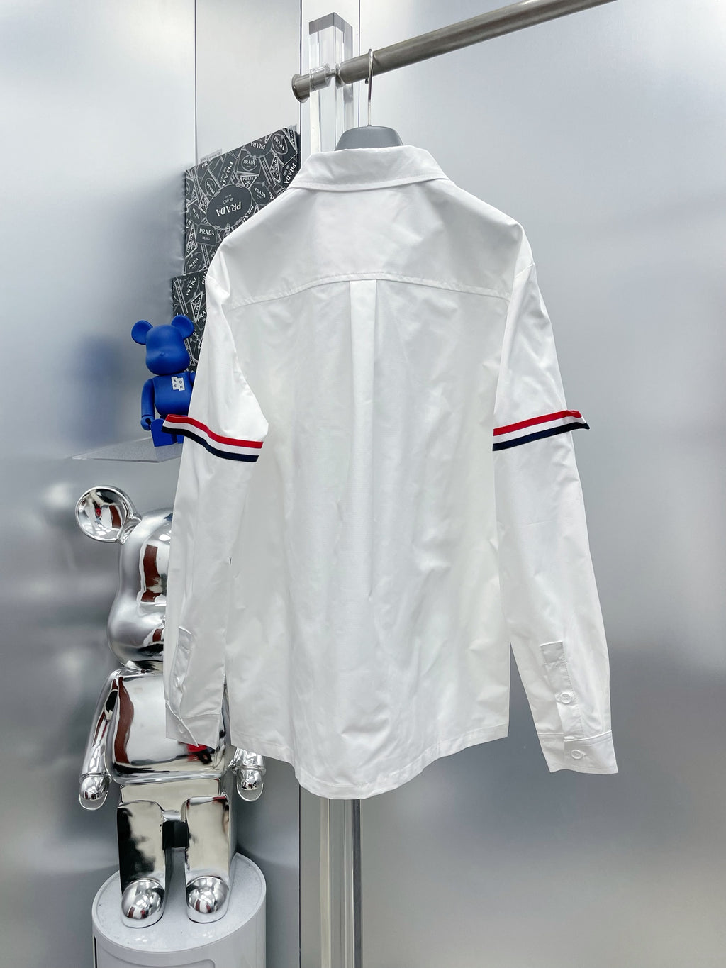 Moncler 2026 SS Logo Long-Sleeve Shirt — White
