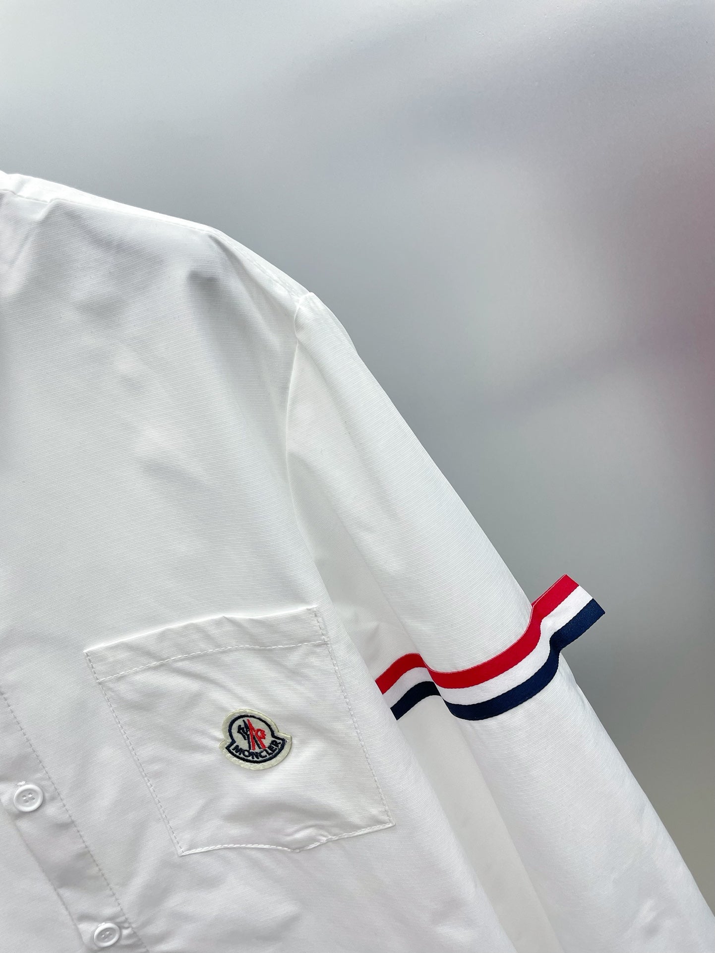 Moncler 2026 SS Logo Long-Sleeve Shirt — White