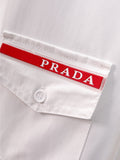 Prada 2026 SS Red Tab Long-Sleeve Shirt — White