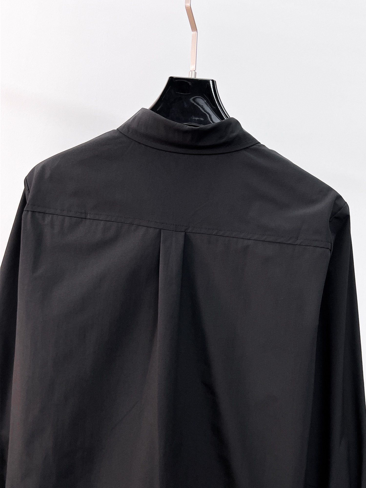Prada 2026 SS Red Tab Long-Sleeve Shirt — Black