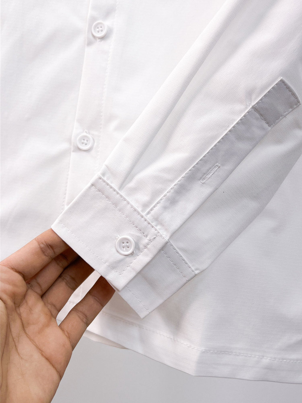 Prada 2026 SS Triangle Logo Long-Sleeve Shirt — White