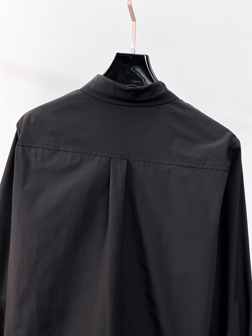 Prada 2026 SS Triangle Logo Long-Sleeve Shirt — Black