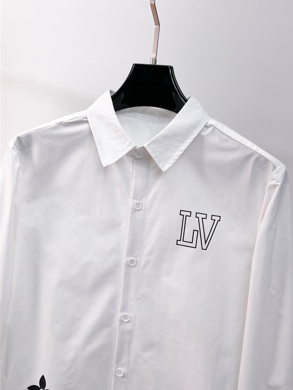 Louis Vuitton 2026 SS LV Monogram Flower Long-Sleeve Shirt — White