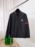 Moncler 2025 SS Pocket Webbing Patchwork Long-Sleeve Shirt — Black