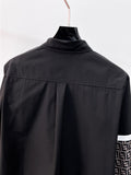 Fendi 2025 SS FF Monogram Patchwork Long-Sleeve Shirt — Black