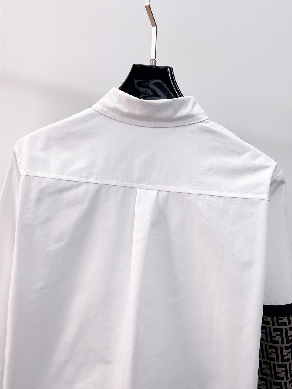 Fendi 2026 SS FF Monogram Colorblock Long-Sleeve Shirt — White