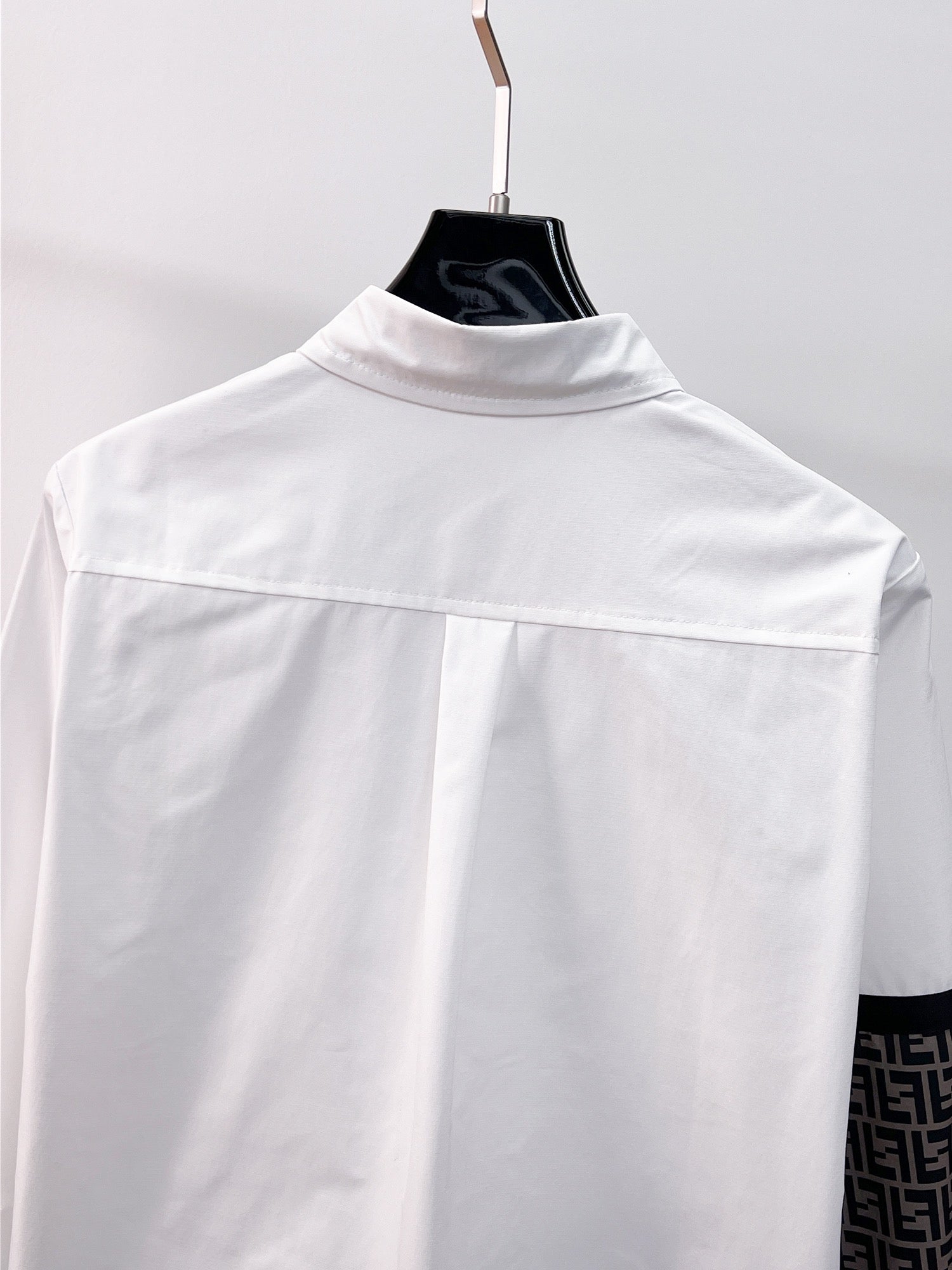 Fendi 2026 SS FF Monogram Colorblock Long-Sleeve Shirt — White