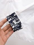 Dior 2026 SS Oblique Jacquard Collar & Cuff Long-Sleeve Shirt — White