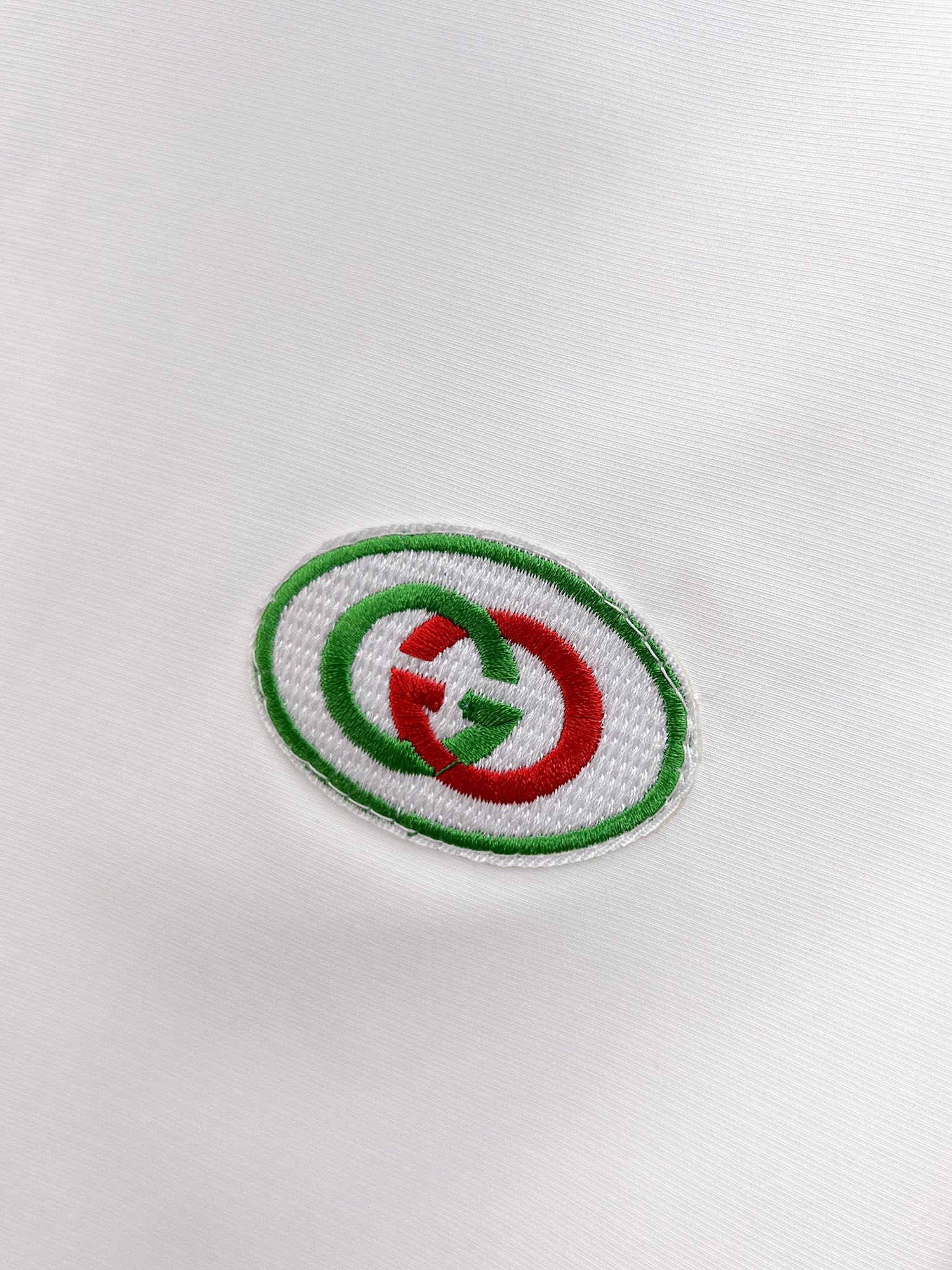 Gucci 2026 SS GG Oval Emblem Web Stripe Long-Sleeve Shirt — White