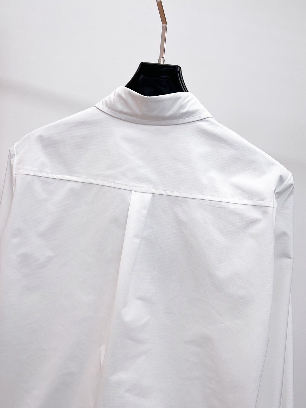 Prada 2026 SS Triangle Logo Line-Print Long-Sleeve Shirt — White