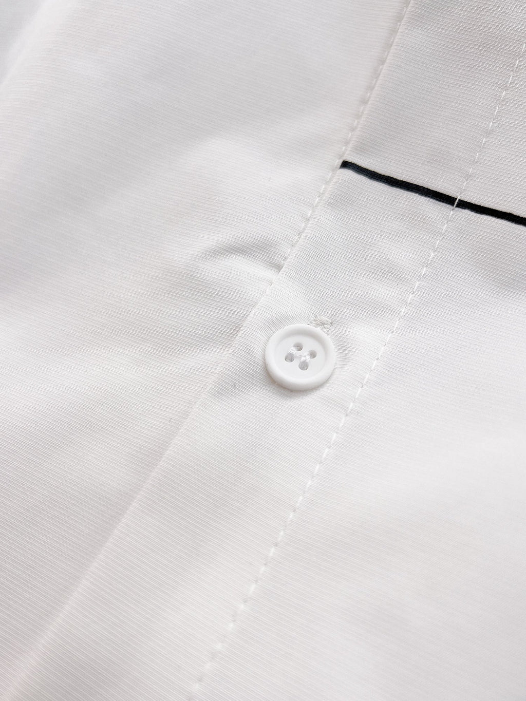 Prada 2026 SS Triangle Logo Line-Print Long-Sleeve Shirt — White
