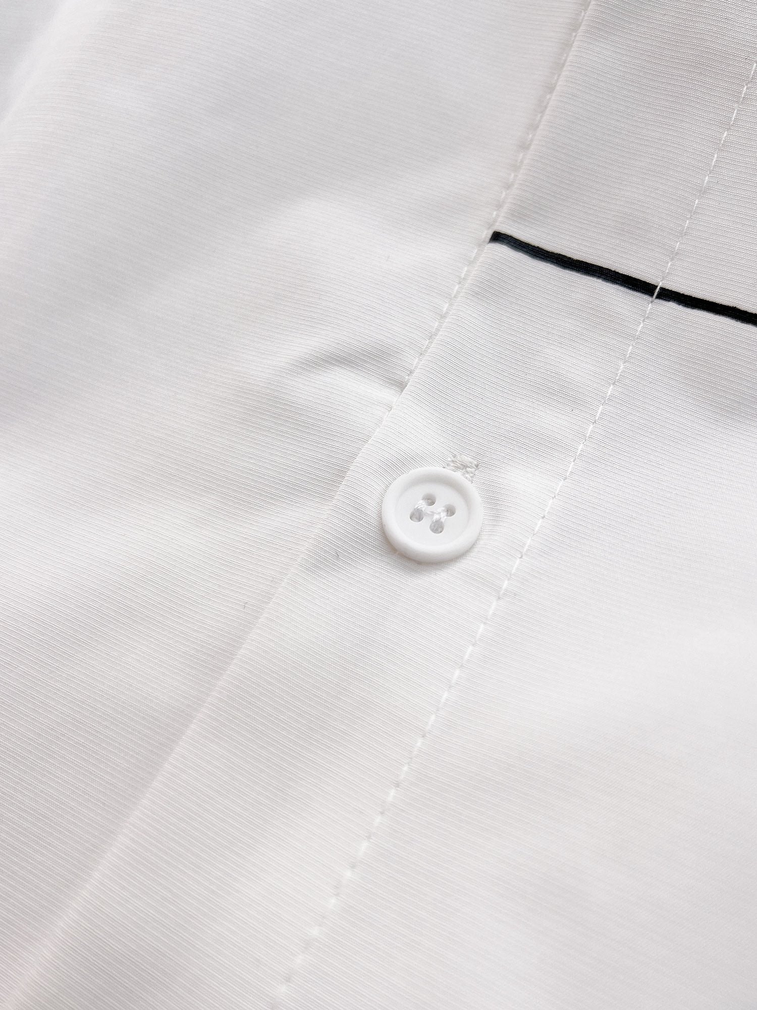 Prada 2026 SS Triangle Logo Line-Print Long-Sleeve Shirt — White