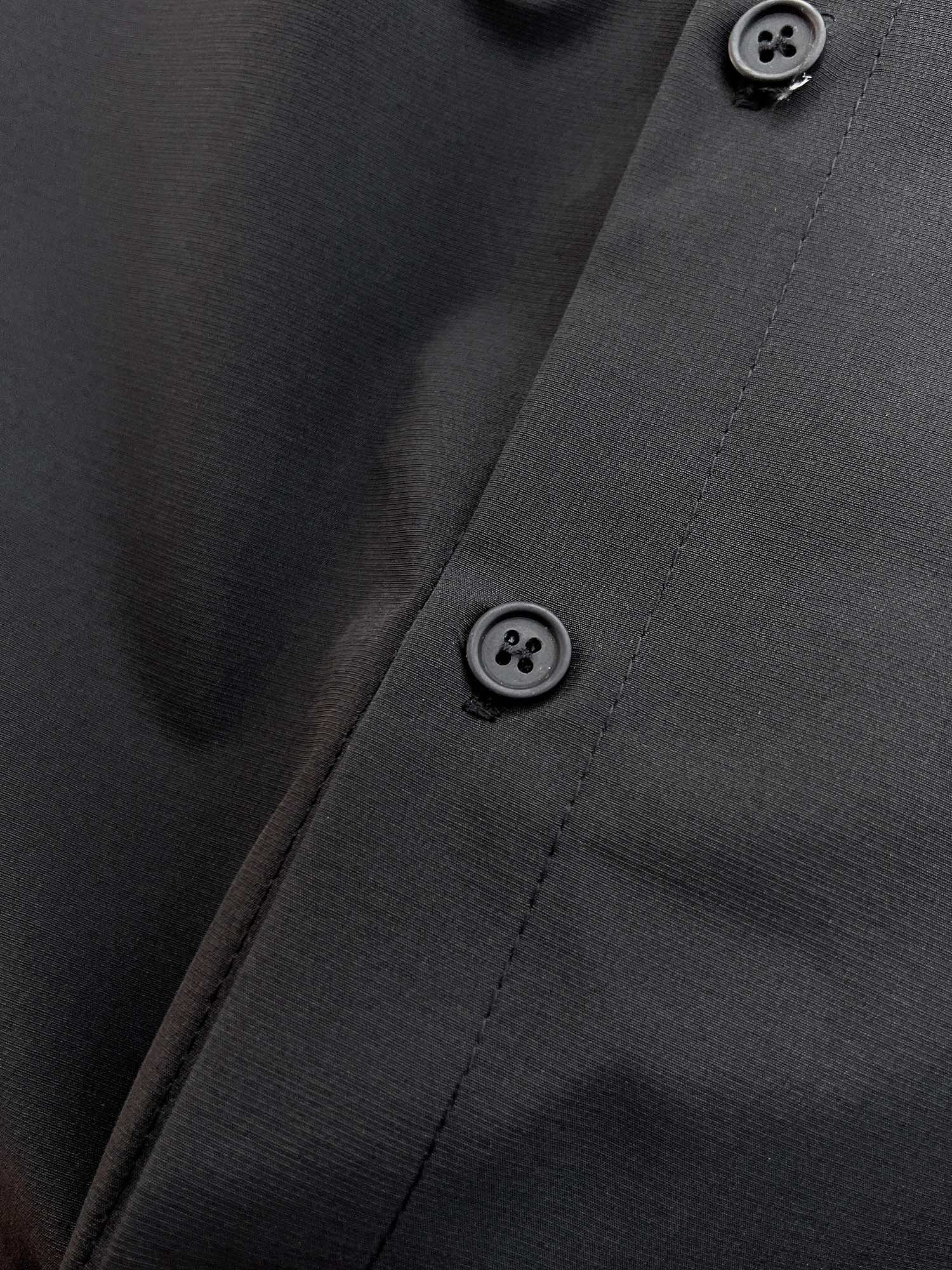 Prada 2026 SS Triangle Logo Line-Print Long-Sleeve Shirt — Black