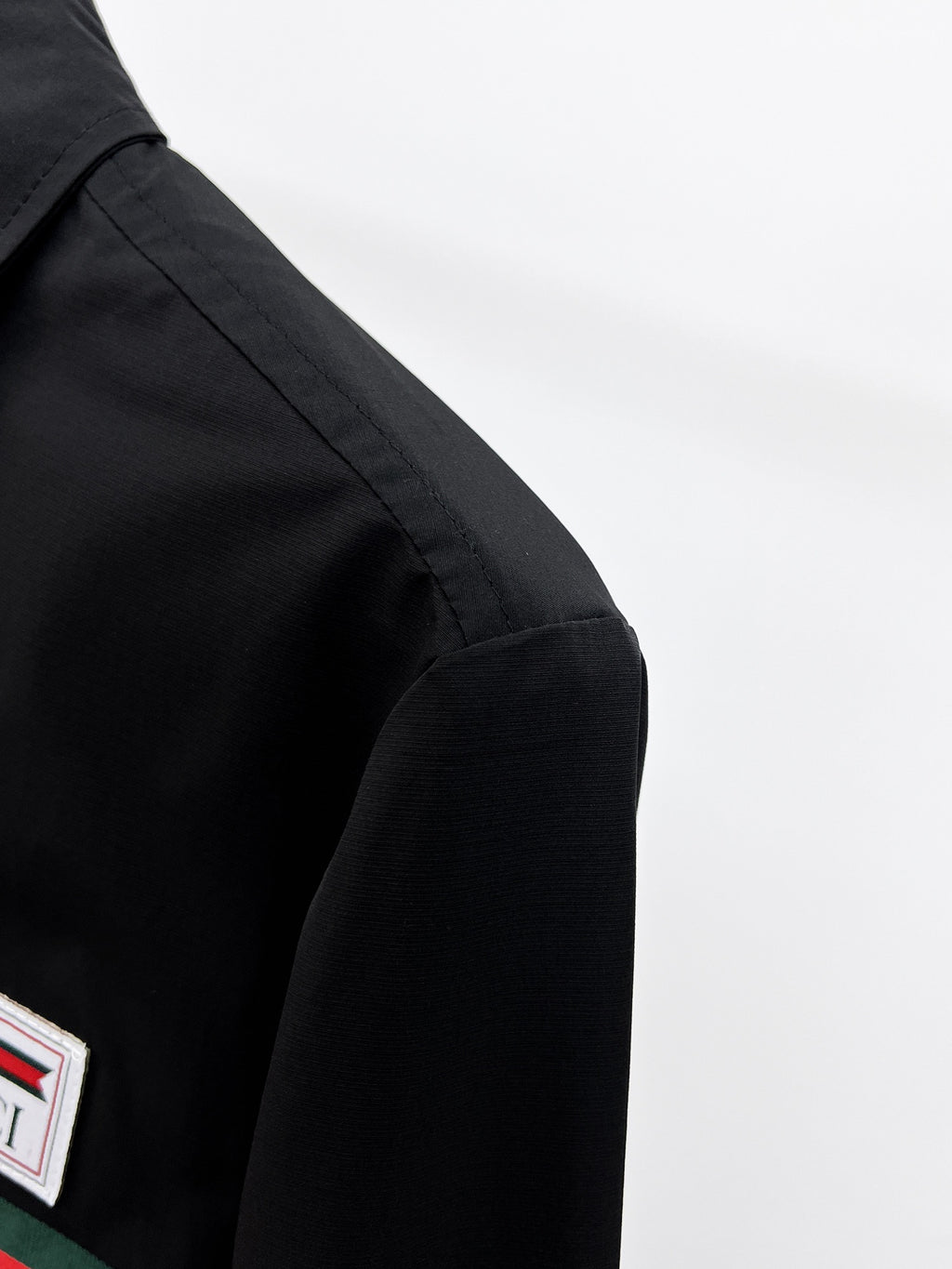 Gucci 2026 SS GG Web Stripe Label Long-Sleeve Shirt — Black