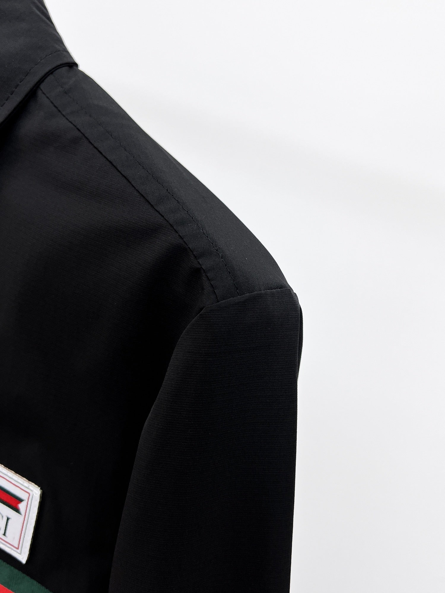 Gucci 2026 SS GG Web Stripe Label Long-Sleeve Shirt — Black