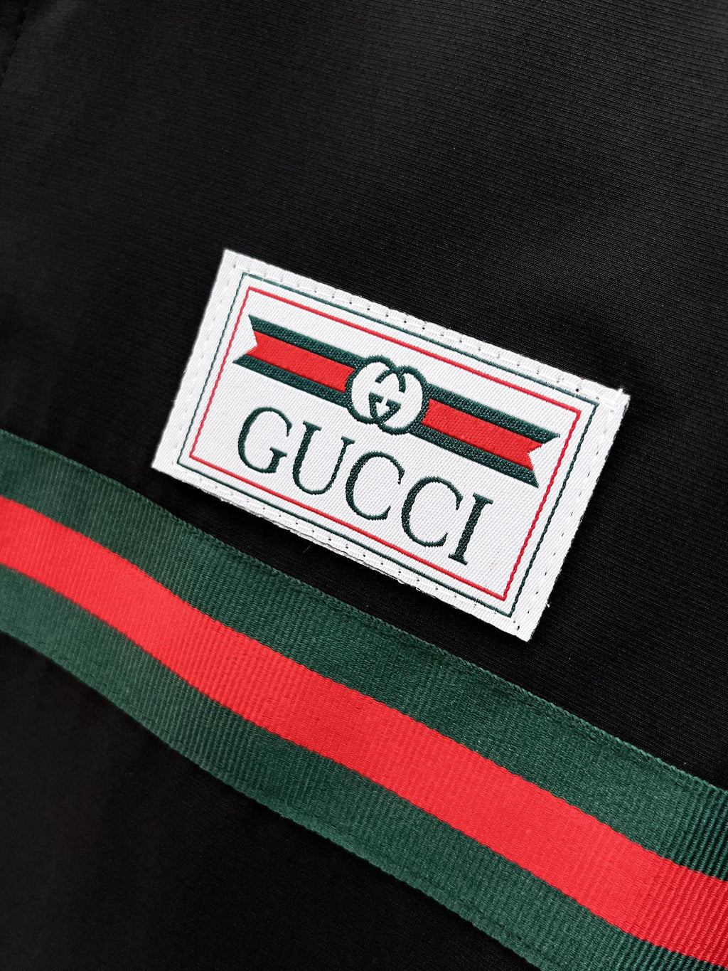 Gucci 2026 SS GG Web Stripe Label Long-Sleeve Shirt — Black