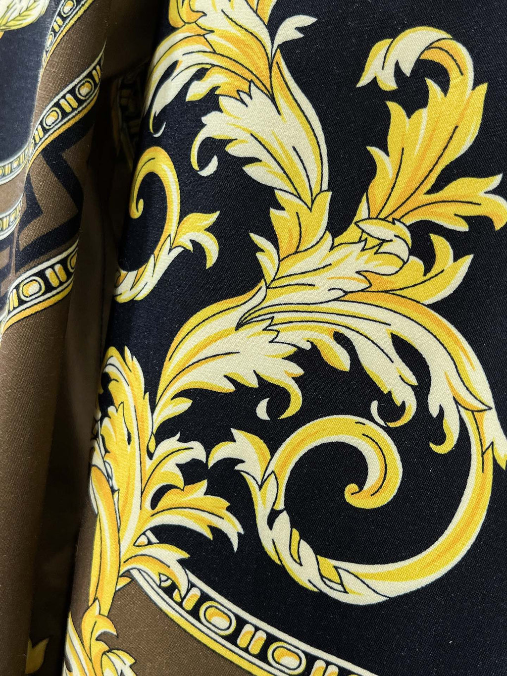 Versace 2026 SS Baroque Medusa Greca Long-Sleeve Shirt — Black/Gold