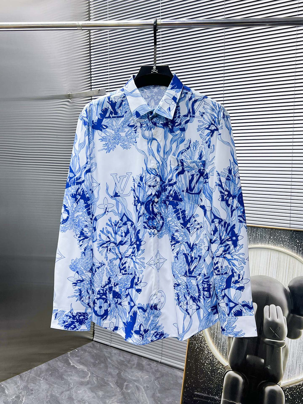 Louis Vuitton Blue Porcelain Botanical Shirt
