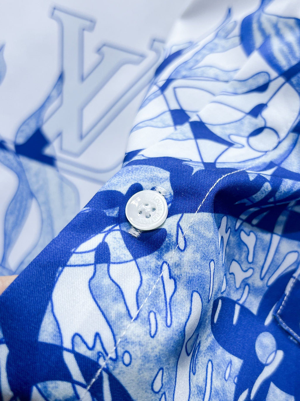 Louis Vuitton Blue Porcelain Botanical Shirt