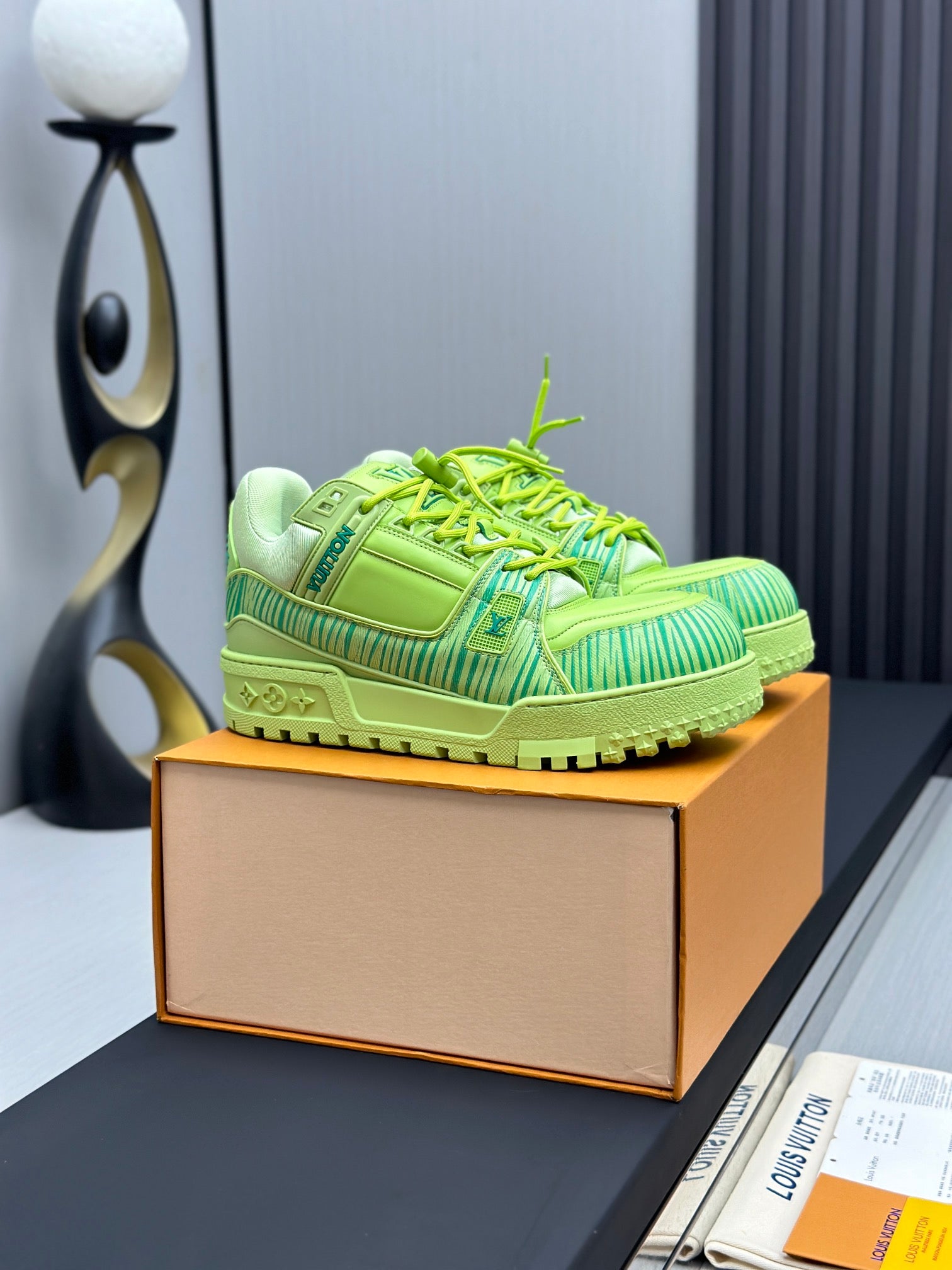 Louis Vuitton LV Trainer Sneakers - Neon Green/Lime