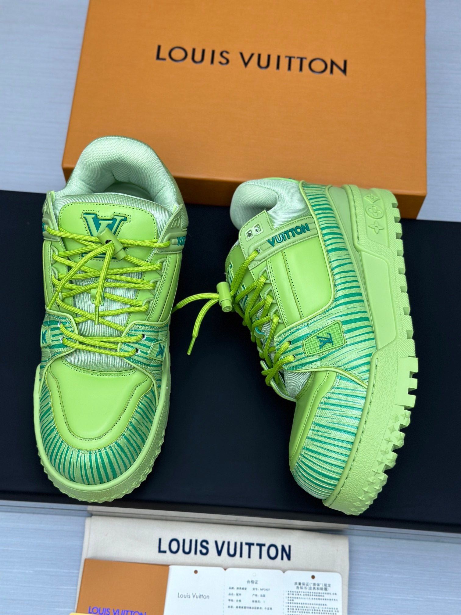 Louis Vuitton LV Trainer Sneakers - Neon Green/Lime