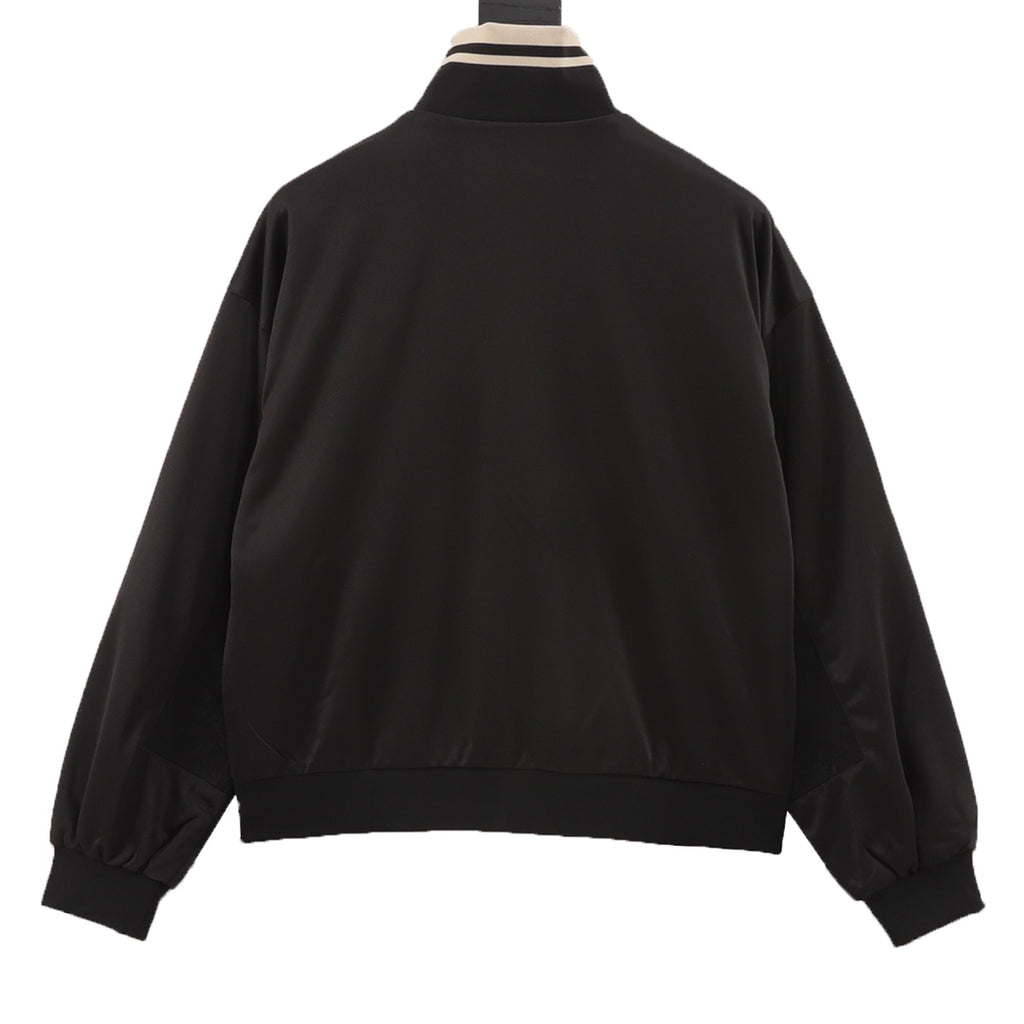 Gucci Interlocking GG Embroidered Half-Zip Cotton Sweatshirt — Black