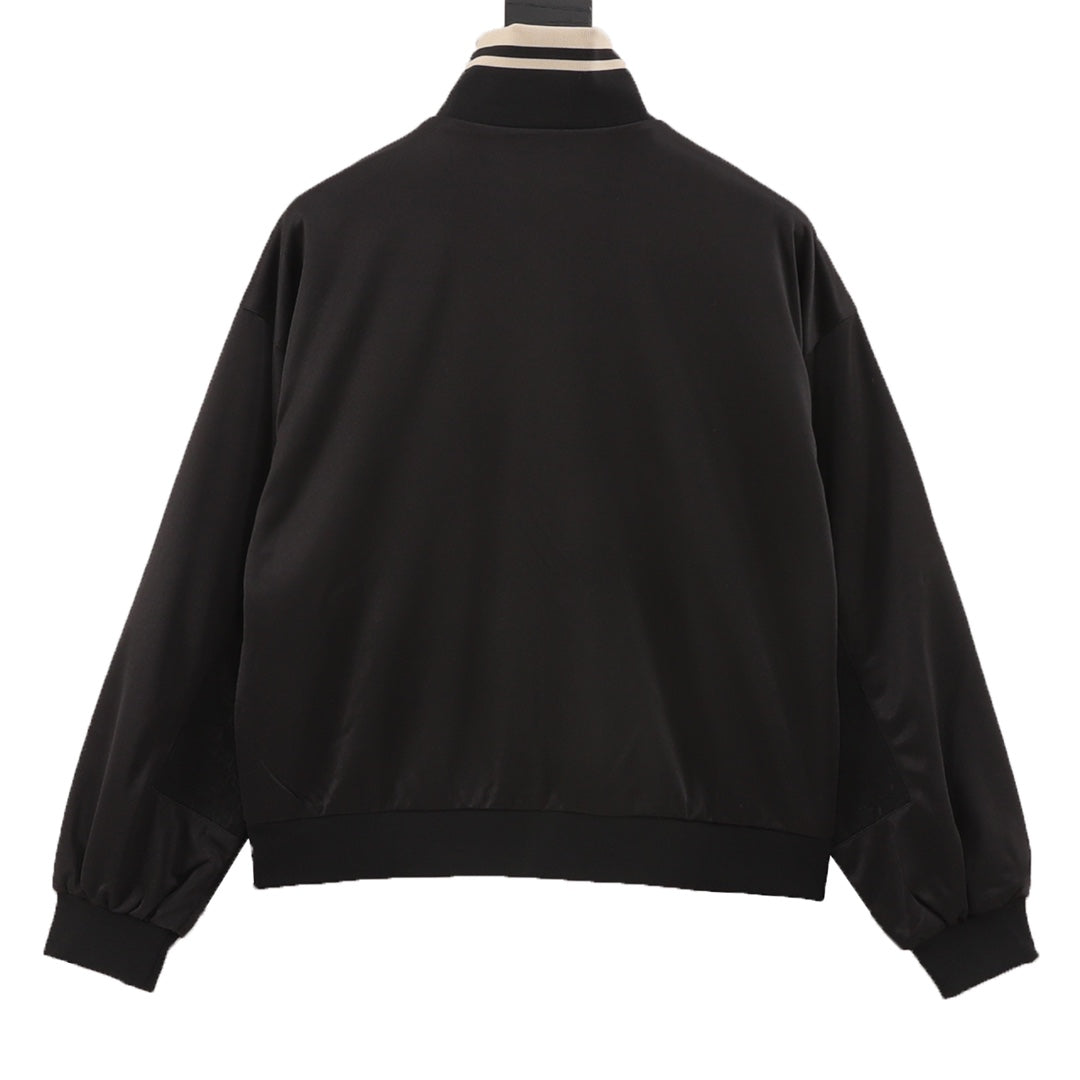 Gucci Interlocking GG Embroidered Half-Zip Cotton Sweatshirt — Black