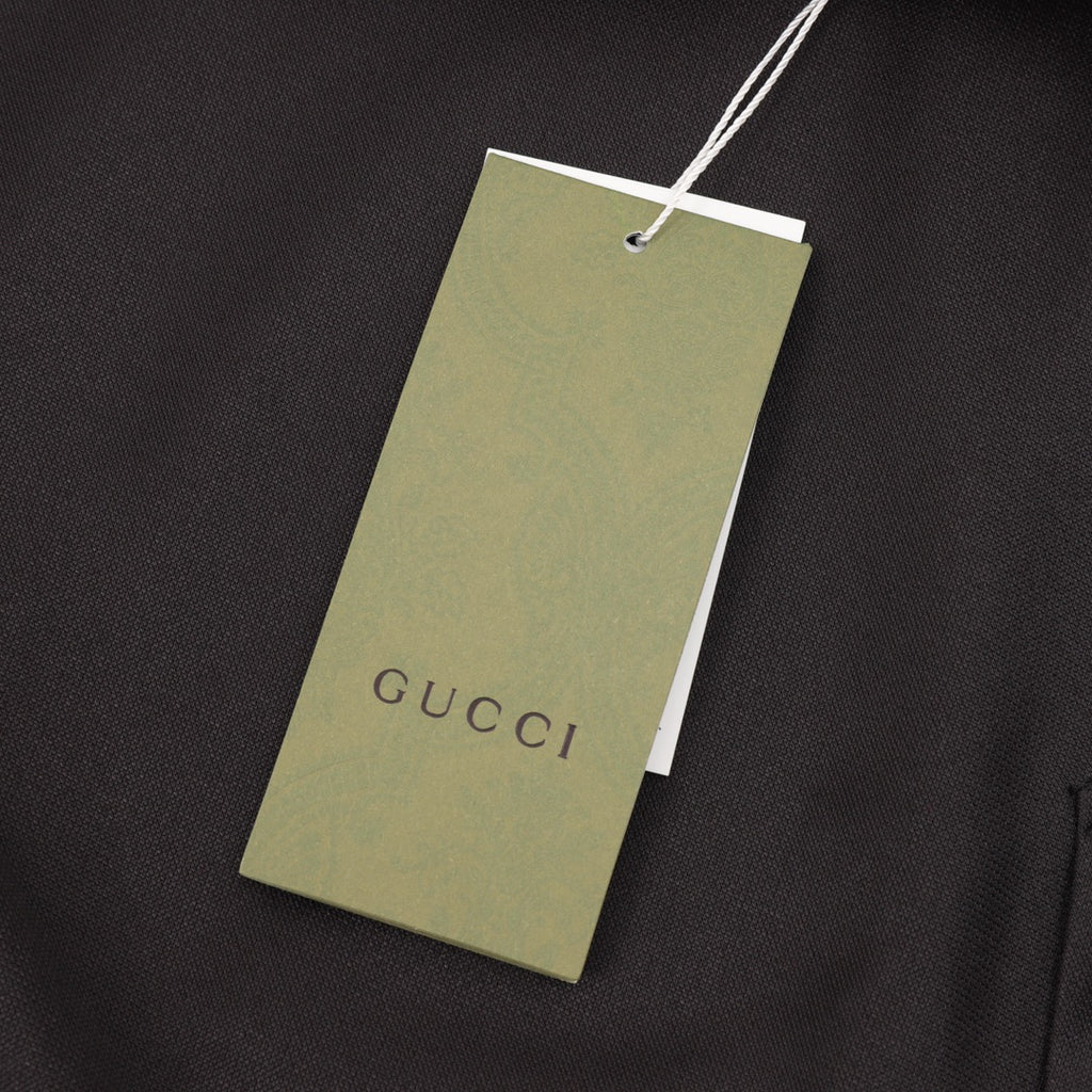 Gucci Interlocking GG Embroidered Half-Zip Cotton Sweatshirt — Black