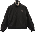 Gucci Interlocking GG Embroidered Half-Zip Cotton Sweatshirt — Black