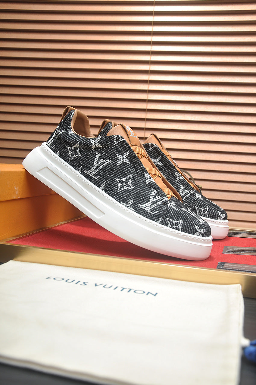 Louis Vuitton Slip-On Sneakers - Charcoal Denim Monogram